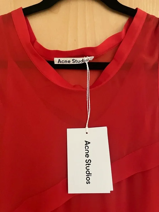 Acne Studios Red Semi Sheer Dress - Picture 3 of 6
